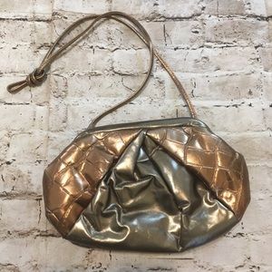 Samir vintage 2 tone textured leather handbag